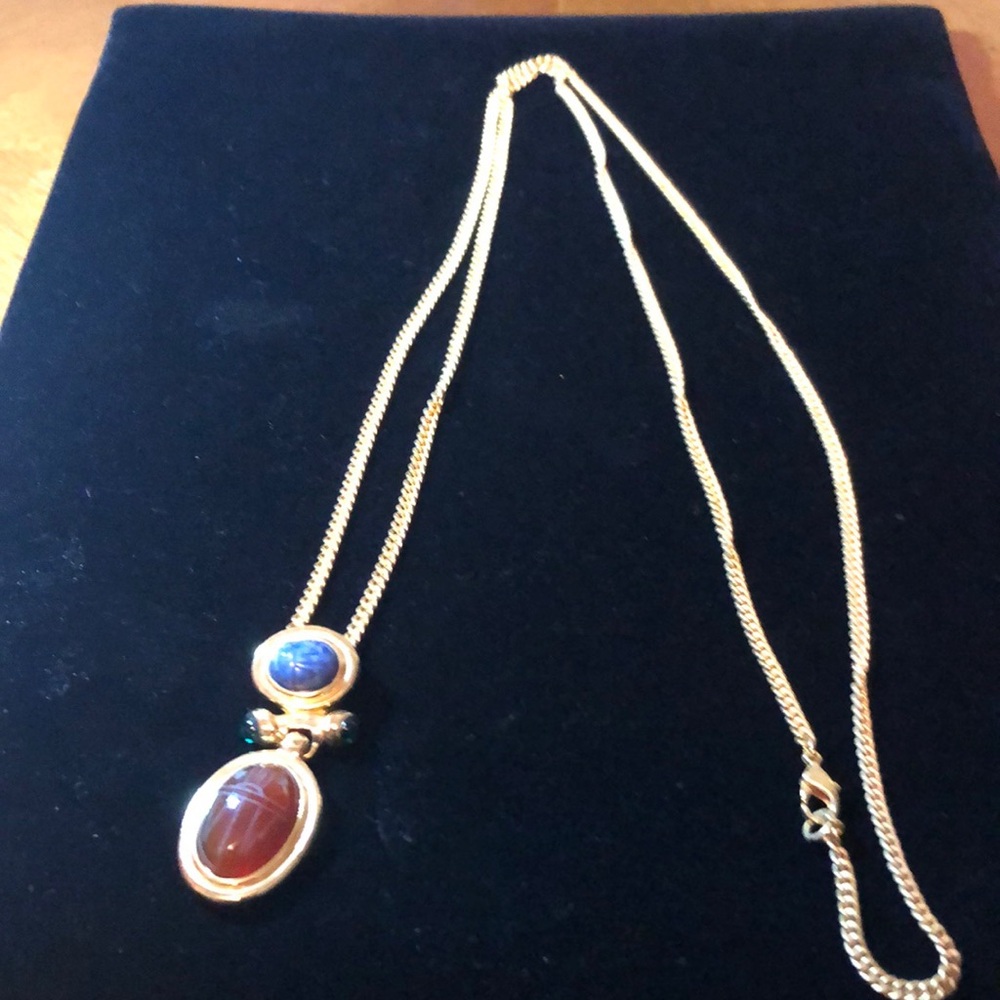 Long gold tone necklace